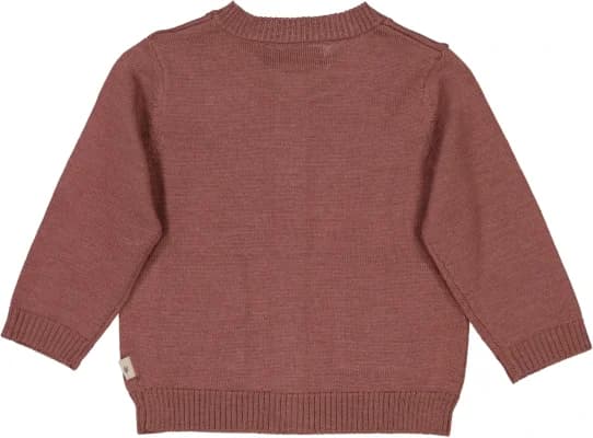 Wheat - Cardigan Strik 100% Merino Rose Brown - billede 2