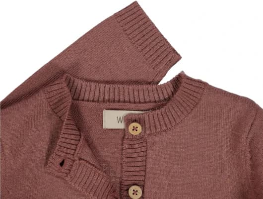 Wheat - Cardigan Strik 100% Merino Rose Brown - billede 3