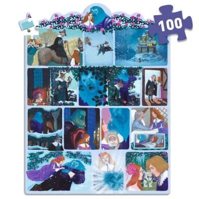 Djeco - Story puzzle - Skønheden og udyret - 100 brikker - billede 3